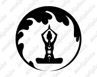 Yoga Svg, Meditazione Svg, Silhouette Yoga, Clipart Yoga, Namaste SVG, Meditazione Svg per magliette, File di taglio per Silhouette, Download immediato