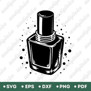 Nail Polish Svg, Nail Polish Clipart, Nail Polish Silhouette, Makeup Svg, Salon Svg, Vector Illustration, Svg File for Cricut, PNG & DXF