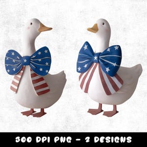 Red White and Goose PNG Sublimation Design for 4th of July Patriotic Shirt, Independence Day, Vintage USA Goose Clipart