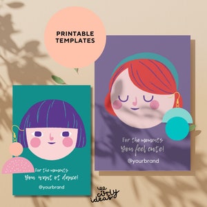 Jewelry Display Cards | Customisable 6 Different Jewelry Display Card | Earrings  Card Template | by Curly Ideas