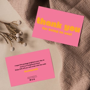 Thank You Card | Business Thank You Card Template | Printable Card | by Curly Ideas