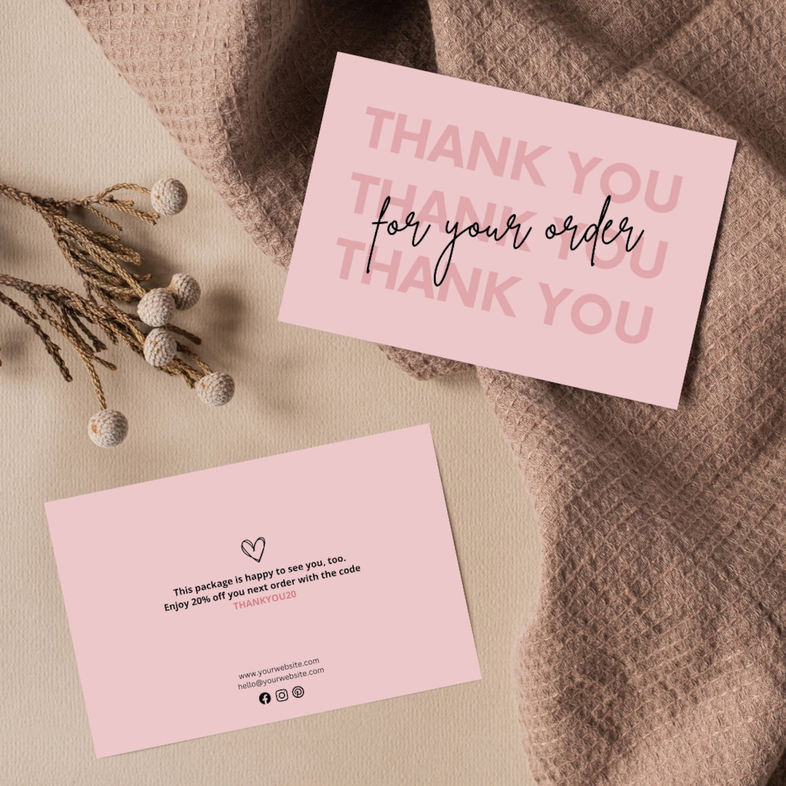 Thank You Card Business Thank You Card Template Printable Card by