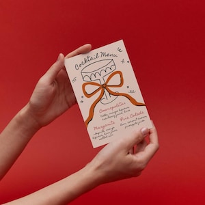 Cocktailkarte | Menüleiste | Bearbeitbare und druckbare Vorlage | von Curly Ideen
