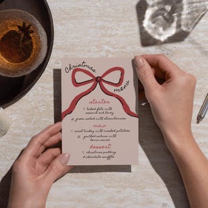 Conception de menus | Menu de Noël | Modèle modifiable et imprimable | de Curly Ideas