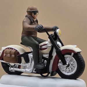 Department 56, Ready For The Road, Christmas in the City Accessory, Retired Department 56, Vintage Collectible, Harley Davidson Figurine