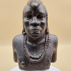 Masai Hand Carved Warrior Bust, Maasai Warrior Bust, Kenya Africa, Kenyan Folk Art, Tribal Art, Original Kamba Carving, Vintage African Art