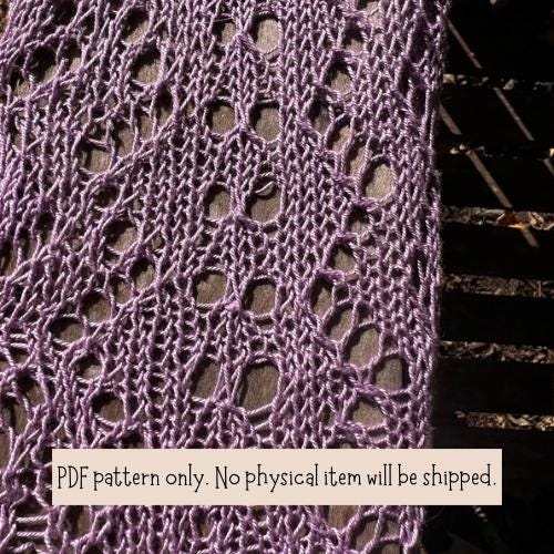 Tranquility Lace Knit Scarf Pattern | PDF Knitting Pattern for ...