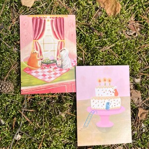 Lot de cartes postales A6 pour le goûter et la pâtisserie avec des cochons d'Inde - Jolie idée cadeau lunatique de Cottagecore