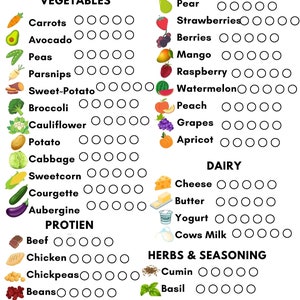 Babies First Foods Printable