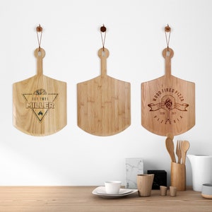 Personalized Pizza Peel / Custom Name Engraved Wooden Pizza Board / Pizza Paddle Server Tray / Kitchen Chef Gift/ Independence Day