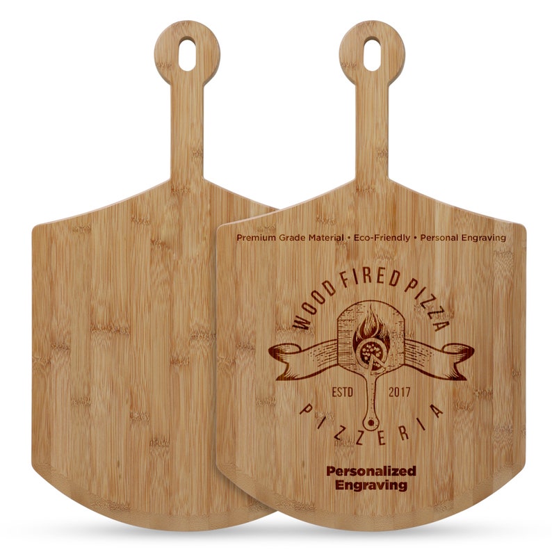 Personalized Pizza Peel / Custom Name Engraved Wooden Pizza Board / Pizza Paddle Server Tray / Kitchen Chef Gift image 8