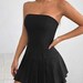 Petite Solid Tube Pleated Hem Belted Tube Short Summer Dress - Etsy
