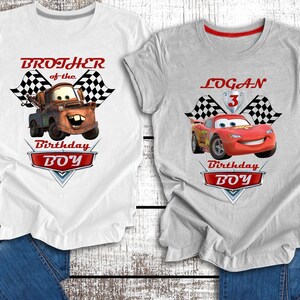 Lightning Mcqueen Cars Birthday Tee, Disney Cars Birthday Shirt, Family Matching Tee, Lightning Mcqueen Tank Top, Birthday Boy Shirt