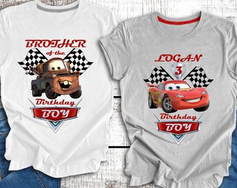 Lightning Mcqueen Cars Birthday Tee, Disney Cars Birthday Shirt, Family Matching Tee, Lightning Mcqueen Tank Top, Birthday Boy Shirt