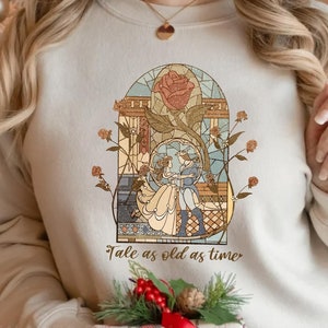 Vintage Tale As Old As Time Sweatshirt, Disney Princess Sweatshirt, Retro Beauty And The Beast Sweatshirt, Princess Belle Sweatshirt