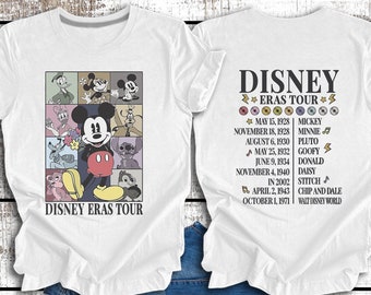 Two Sided Vintage Disneyland Era Tour Mickey Shirt, Mickey And Friends Shirt, Retro Walt Disneyworld, Disney Era Tour, Mickey Era Tour Tee