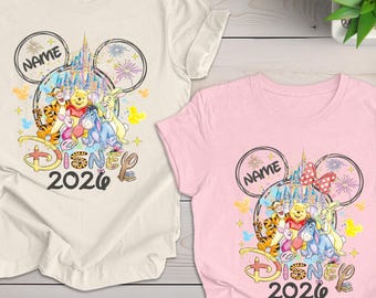 Disney Winnie The Pooh Custom Family Matching Magical Castle Disneyworld 2026 Trip Shirt