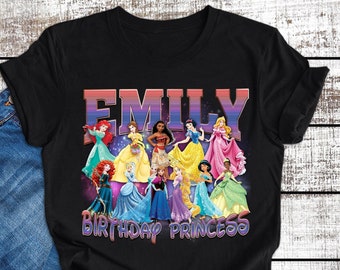 Birthday Princess Shirt, Disney Princess Birthday Shirt, Family Birthday Shirt, Custom Princess Shirt, Kids Birthday Shirt