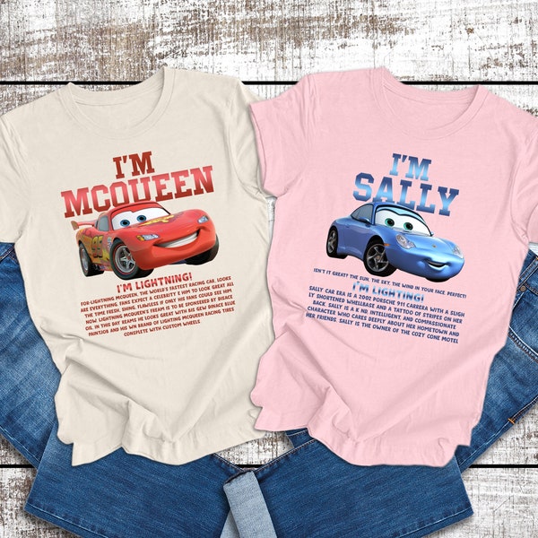 Disney Cars Shirt, Lightning McQueen Shirt, Retro Cars Shirt, Piston Cup shirt, Cars Matching Shirt, Mcqueen and Sally, Think Fast Cars