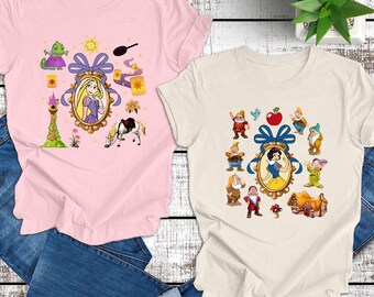 Princess Coquette Bow Disney Shirt, Disney Magic Mirror Princess Shirt, Disney Princess Cute Ribbons And Bows Pastel Colors Logo T-Shirt