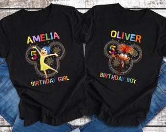 Disney Inside Out Birthday Shirt, Custom Inside Out Characters Birthday Girl Shirt, Emotions Family Shirts, Disney Inside Out 2 Boy Tee