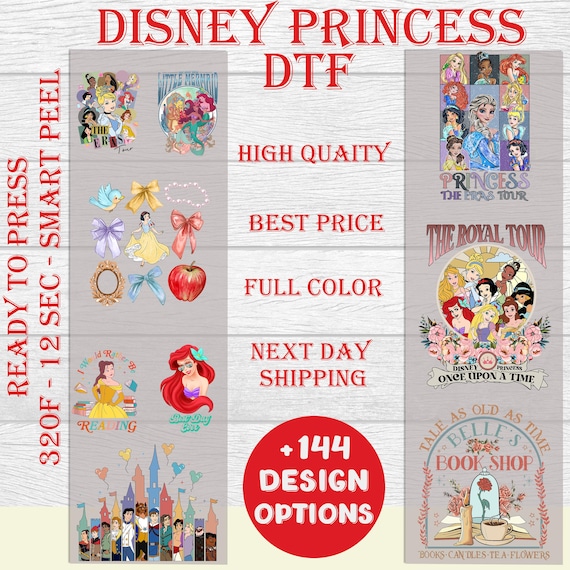 Disney Princesses Transfer Print, Disney Princesses Ready to Press DTF, Heat Press DTF Transfer, Disney Ready to Press DTF,Disney Trip Print