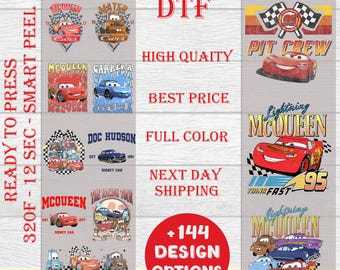 Cars Ready to Press, Lightining Mcqueen Dtf, Disney Cars DTF,Disney Image Transfer, Heat Press DTF,Disney Gang Sheet