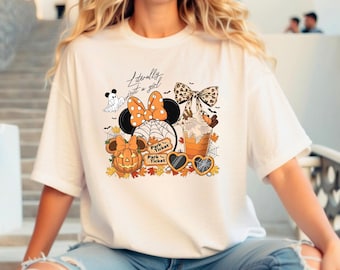Disney Literally Just A Girl Halloween Shirt, Minnie Bow Coffee Tee, Disney Pumpkin Fall Tee, Disneyland Halloween Tee, Disney Girl's Trip