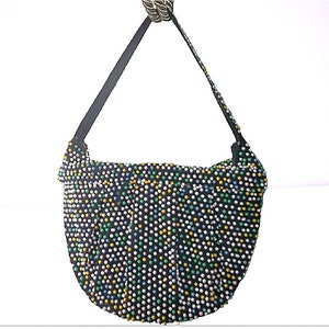 Beaded Handbag Purse Multi-Colored Zippered Medium Size - FREE Gift Included!!