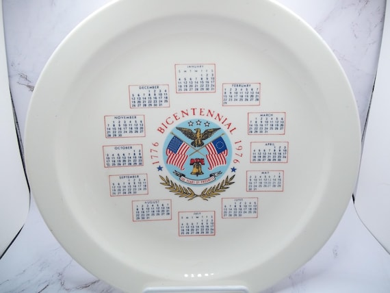 Bicentennial Calendar Plate | 1776–1976–2026 Same Calendar | 10” Patriotic Decor