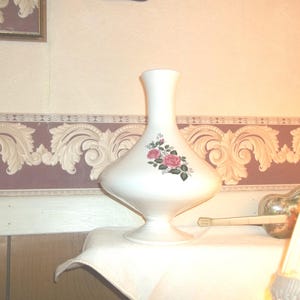 Rare Vintage Wedgwood White Bone China Bud Vase with Rose Motifs - FREE Gift Included!!