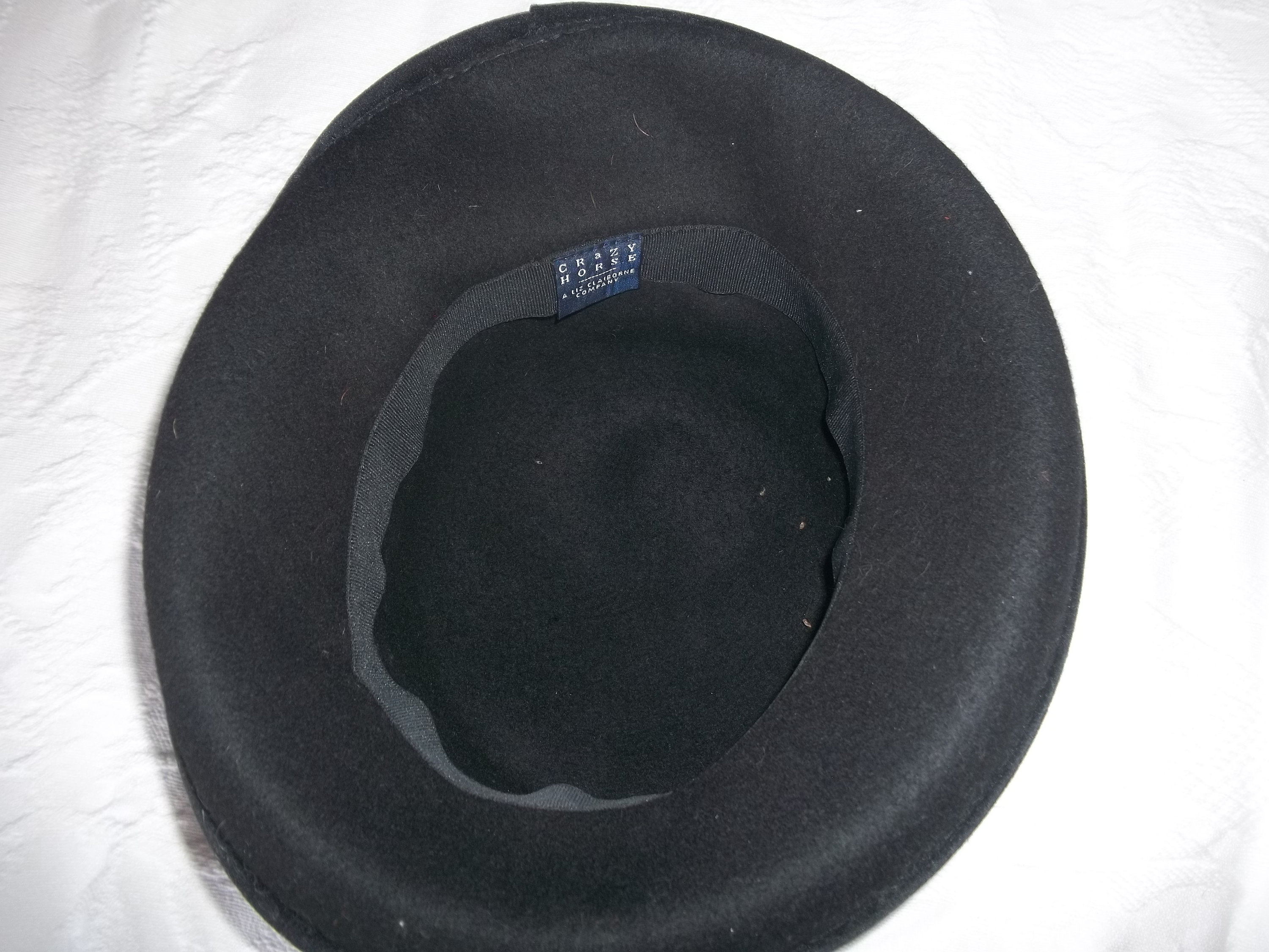 Vintage Liz Claiborne Black Flat Crown Wool Felt Hat in Original Box Liz Claiborne Crazy Horse - Wool Felt Hat Black Brimmed  main image 3