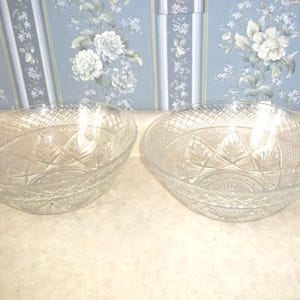 2 Vintage JG Durand Arcoroc Diamond Clear Glass Salad Bowls – 10&quot; Tempered Glass, Durable French Tableware - FREE Gift Included!