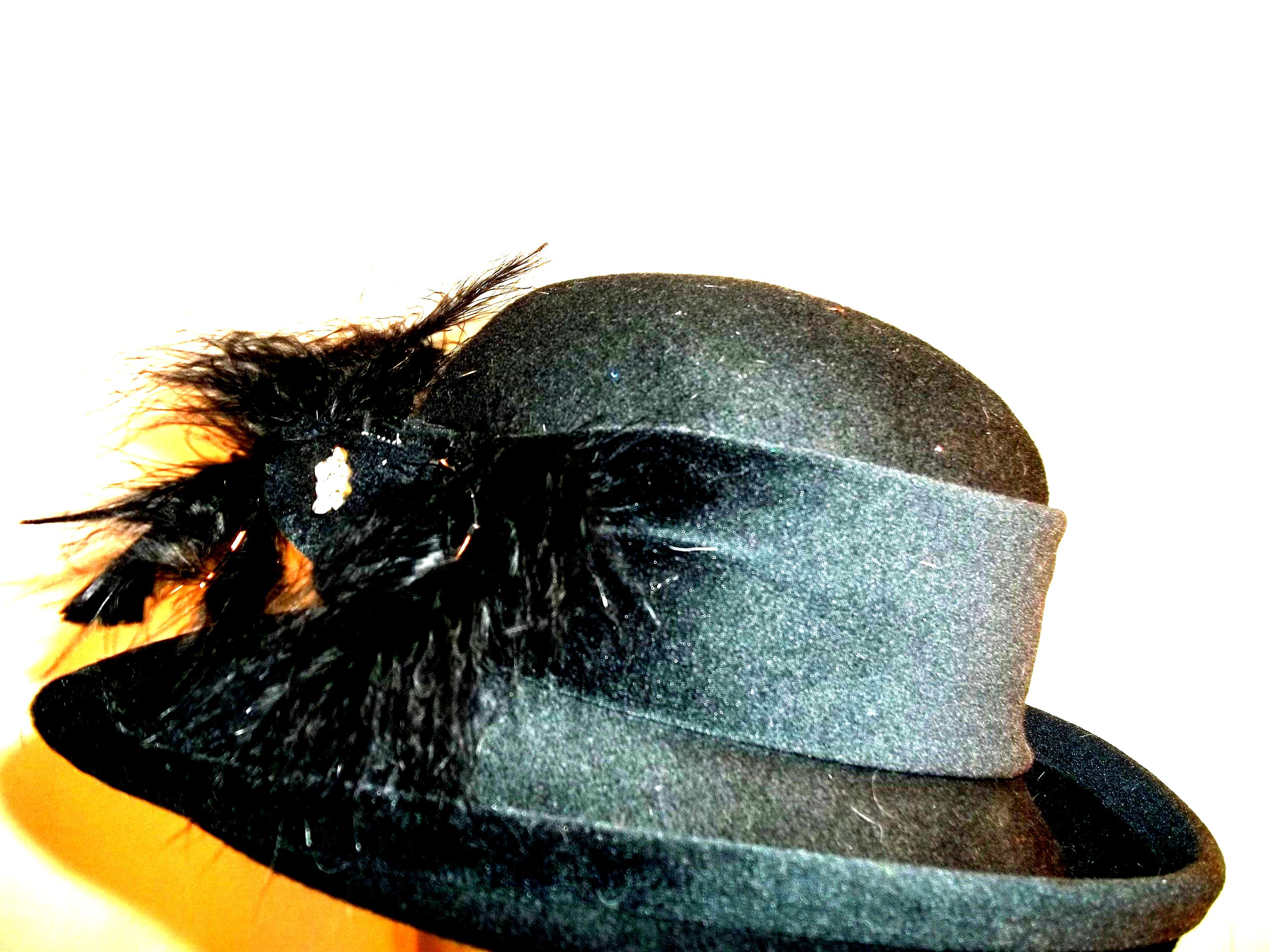 Liz Claiborne Crazy Horse - Wool Felt Hat Black Brimmed  display picture 2