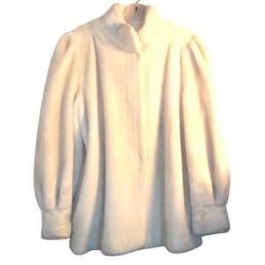 Abrigo de invierno de piel sintética blanca - Chaqueta pesada - Largo medio - Gruesa y suave - Talla 10 - ¡Regalo GRATIS incluido! imagen 1