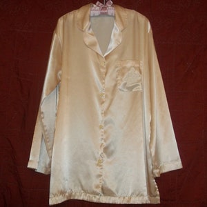Elegant Victoria&#39;s Secret Satin Nightshirt - Cream, Size Large - FREE Gift Included!!