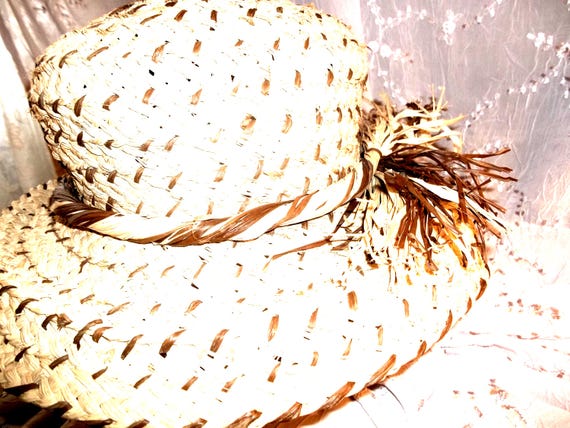 Betmar Straw Cloche Hat | Natural & Brown Woven Design With  display picture 2