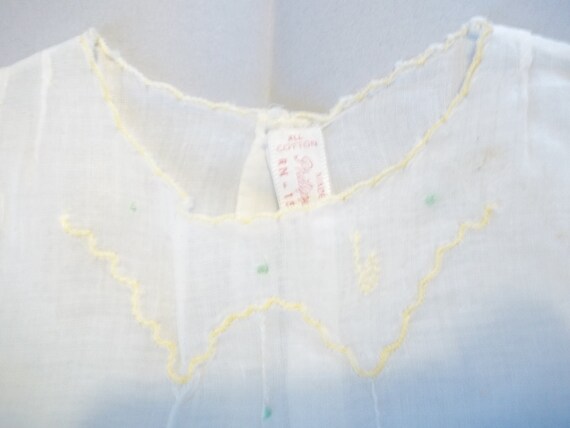 Vintage Baby Dress and Slip Set Batiste Yellow Em… - image 4