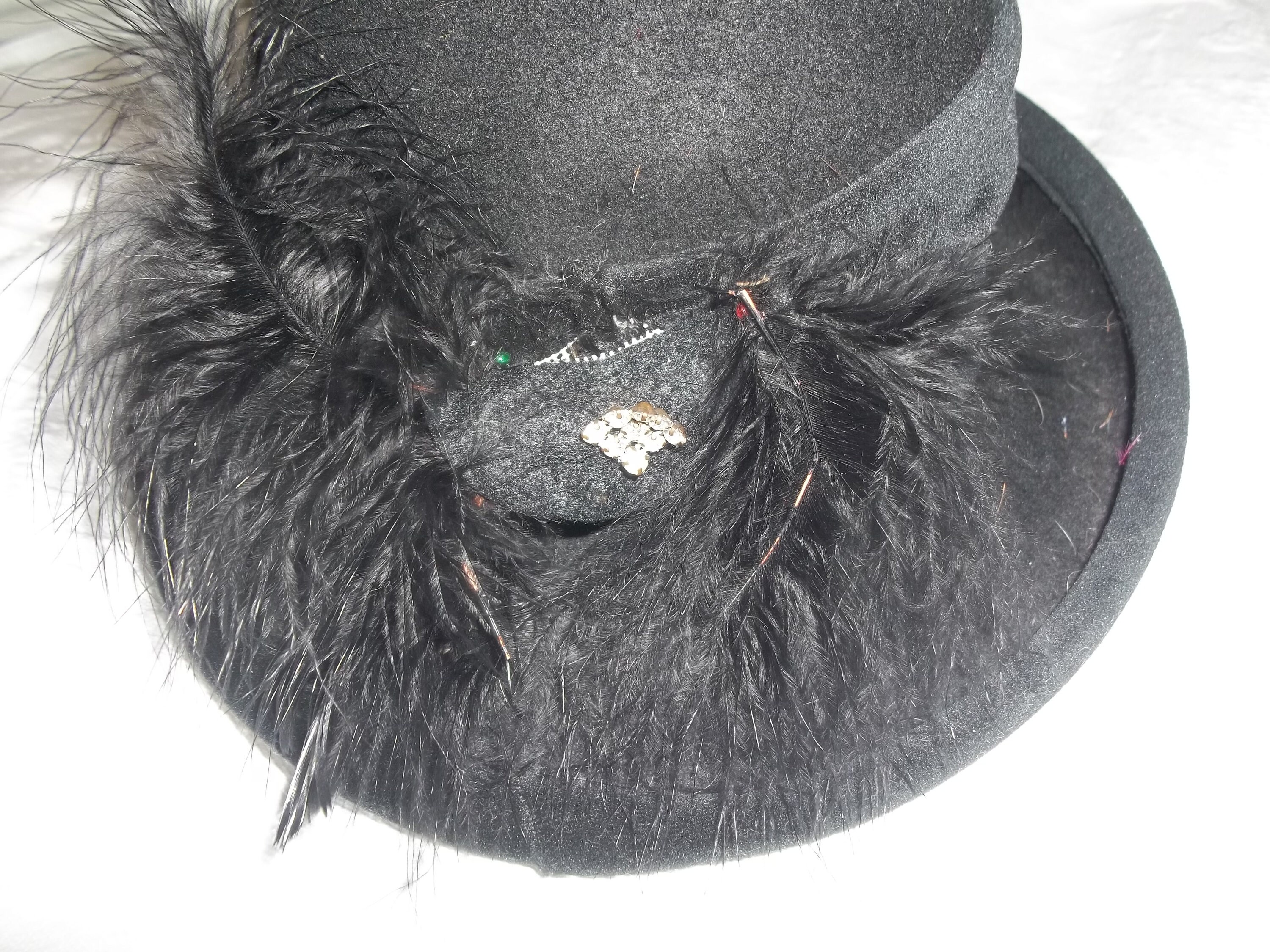 Vintage Liz Claiborne Black Flat Crown Wool Felt Hat in Original Box Liz Claiborne Crazy Horse - Wool Felt Hat Black Brimmed  main image 4