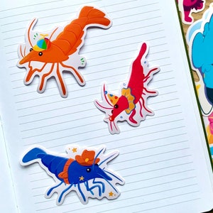 Shrimp Stickers (ORANGE ONLY AVAILABLE ) | Stationery
