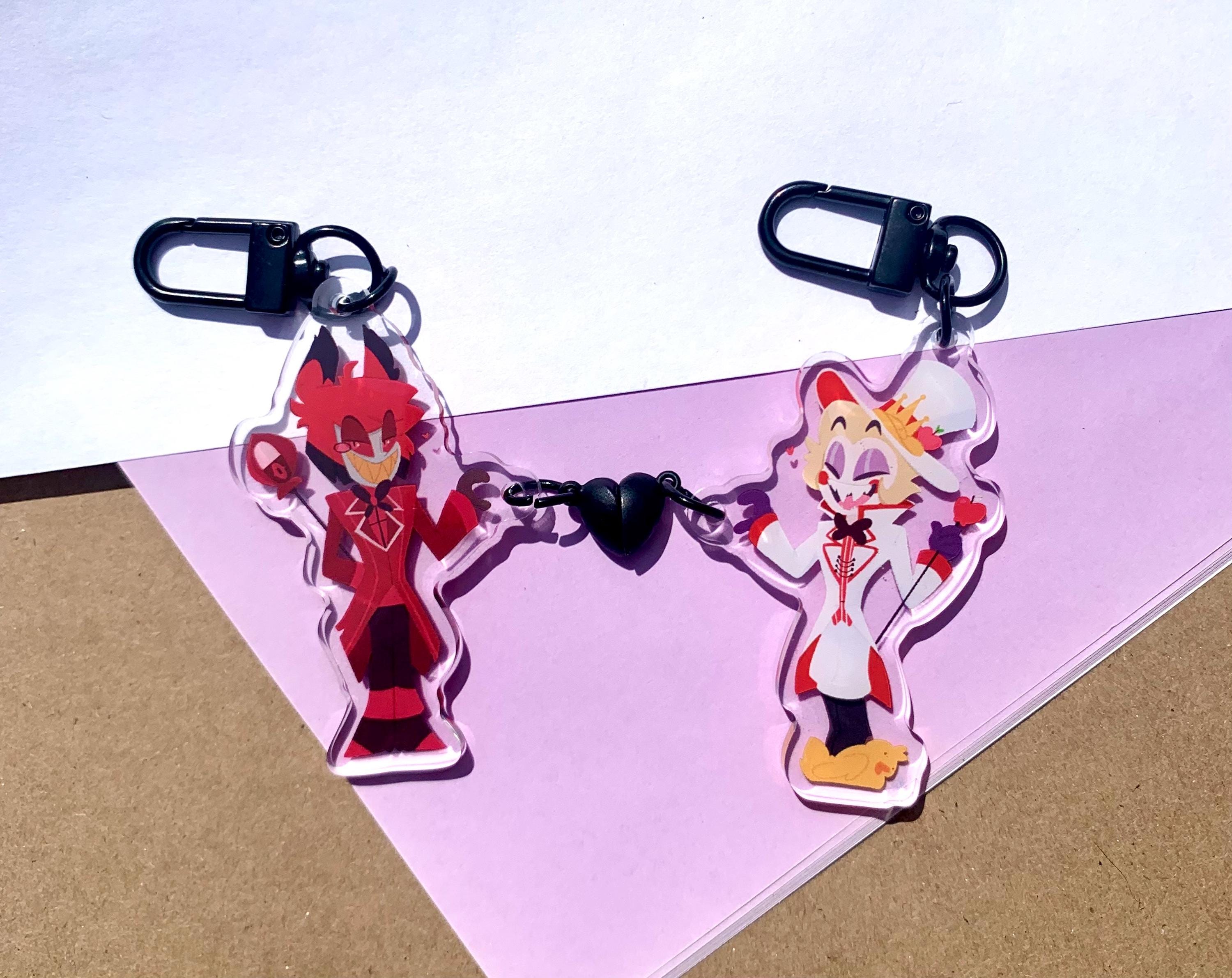 Collier Et Porte-clés Hazbin Hotel - 2 Sets - Logo En Alliage - Chaîne Réglable 40-50 Cm - Pour Cosplay Et Quotidien