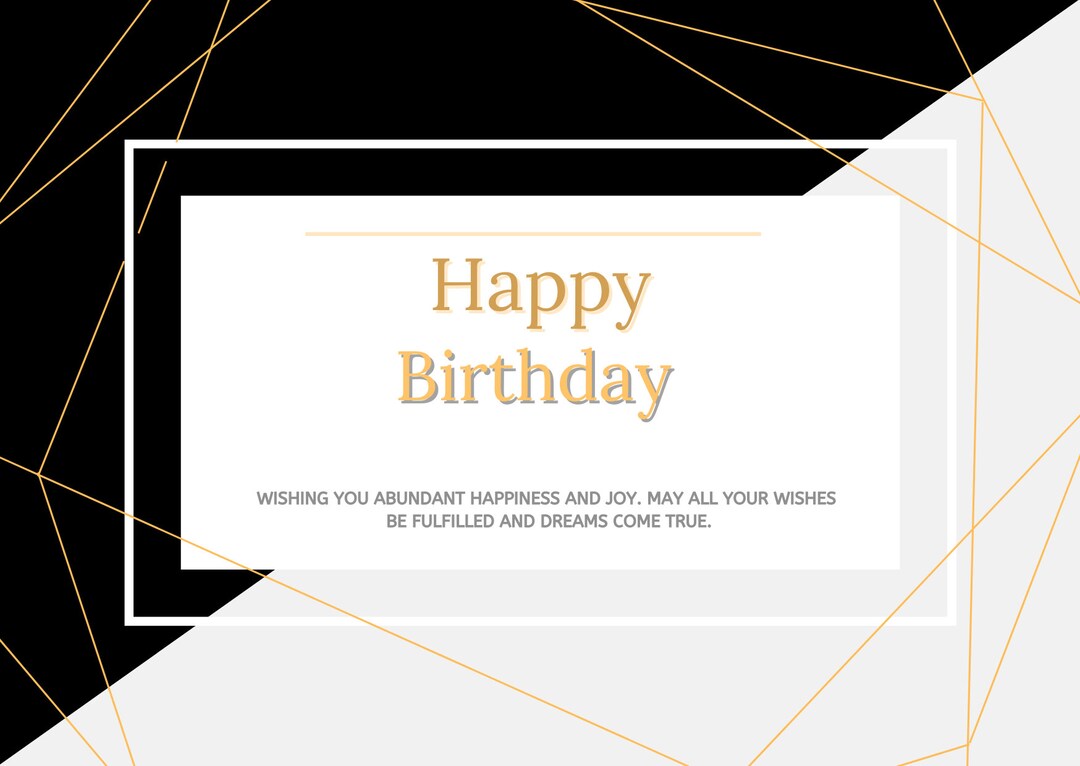 Digital Birthday Card Template Happy Birthday Greeting Card Etsy