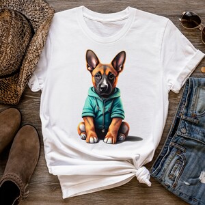 Belgian Malinois Puppy T-Shirt Unisex Dog Owner Tee Colorful Quirky Shirt Pet Apparel Funny Dog Lover Gift  Pet Gift