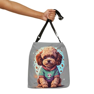 Poodle Dog Lover Tote Bag Stylish Carryall Dog Owner Perfect Gift for Devoted Dog Parents Beach Bag Cute puppy