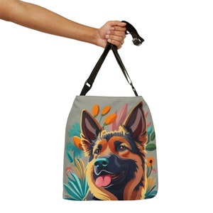 German Shepherd Dog Lover Tote Bag Stylish Carryall Dog Owner Perfect Gift for Devoted Dog Parents GSD Beach Bag Cute puppy
