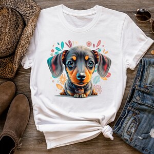 Dackel T-Shirt Hundebesitzer T-Shirt Bunt Doxie schrulliges Shirt Haustier-Bekleidung lustiger Hunde-Liebhaber-Geschenk Haustier-Geschenk Weiner Hund