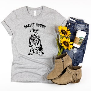 Basset Hound Mom Shirt Basset Dog Owner Tee Basset Lover Dog Mom TShirt Pet Owner Mama Dog Lover Gift Basset Hound Gift T-Shirt
