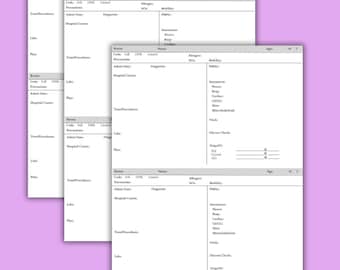Hoja de informe de enfermería para 2 pacientes
