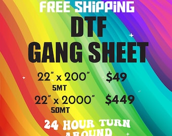Kundenspezifisches DTF Gang Sheet, Direkt-zu-Film-Transfers