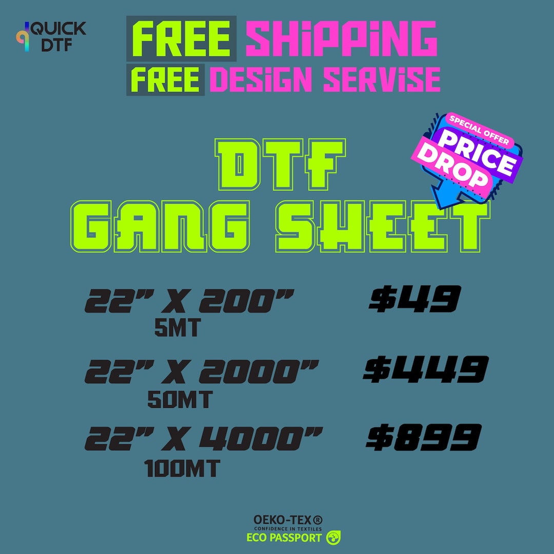 DTF Gang Sheet Ready to Press | Custom DTF Transfers | Bulk Heat ...